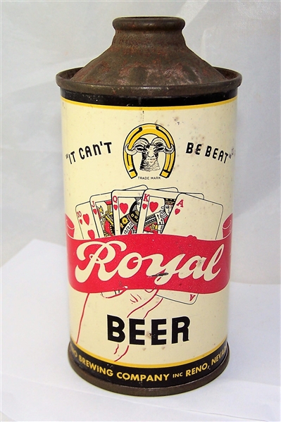 Royal "It Cant Be Beat" Low Pro Cone Top Beer Can