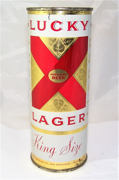 Lucky Lager 15 Ounce Flat Top Beer Can