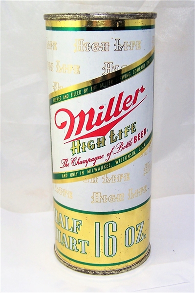 Miller High Life 16 Ounce Flat Top Beer Can