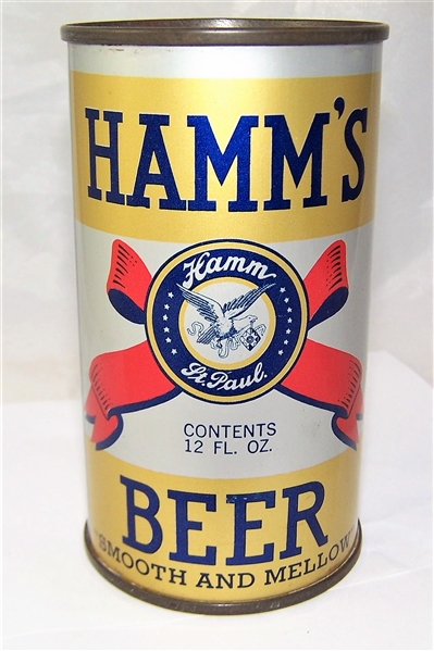 Hamms Smooth and Mellow Opening Instruction Flat Top Beer Can