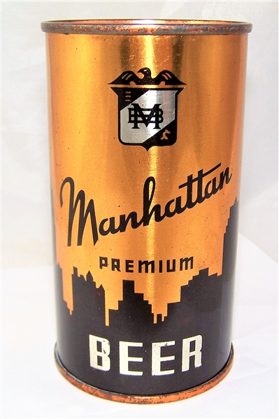 Manhattan 4 Panel Opening Instruction Flat Top Beer Can...WOW!!