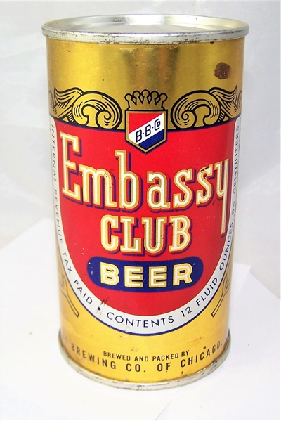 Embassy Club I.R.T.P Flat Top Beer Can (Chicago)