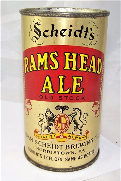 Scheidts Rams Head Ale Opening Instruction Black O.I Panel...