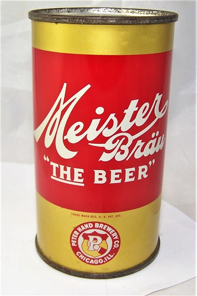 Stunning Meister Brau Opening Instruction Flat Top Beer Can