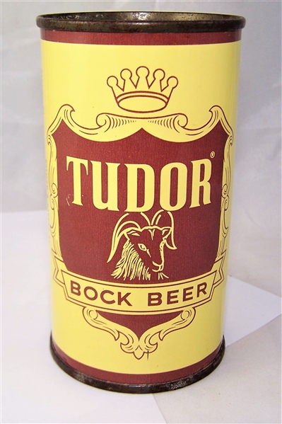 Tudor Bock Flat Top Beer Can, Bottom opened...Beauty!