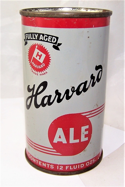 Harvard Ale Dull Gray Opening Instruction Beer Can