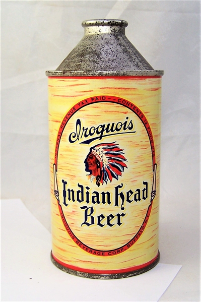 Iroquois Indian Head Hi-Pro Cone Top Beer Can