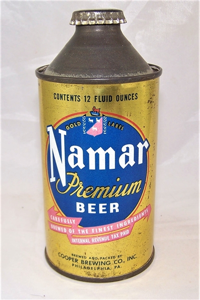 Namar Premium Cone Top Beer Can..