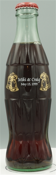 Commemorative Coke bottle, Miki & Craig wedding May 15, 1999
