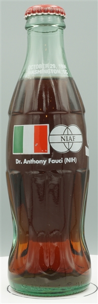 Commemorative Coke bottle, NIAF, Dr. Anthony Fauci (NIH), 10/29/1994