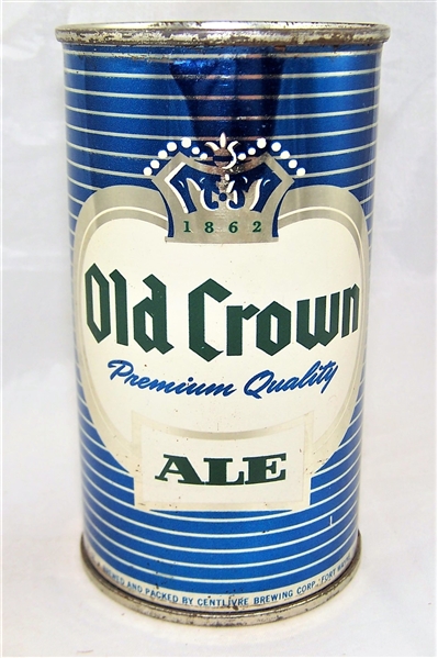 Old Crown Set Can (Blue Striped can) Flat Top Beer Can