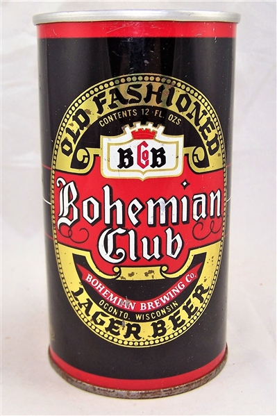 Bohemian Club (Oconto) Tab Top Beer Can.