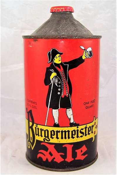 Burgermeister Ale Quart Cone Top Beer Can