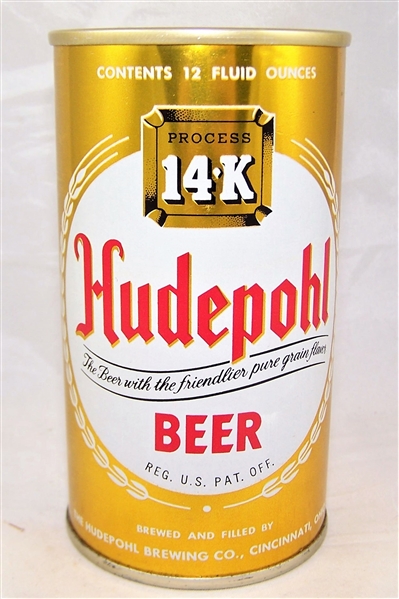 Hudepohl 14k U- Tab - impeccable Beer Can