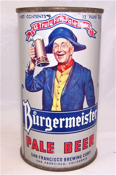  Burgermeister A Truly Fine Pale Beer Flat Top Beer Can