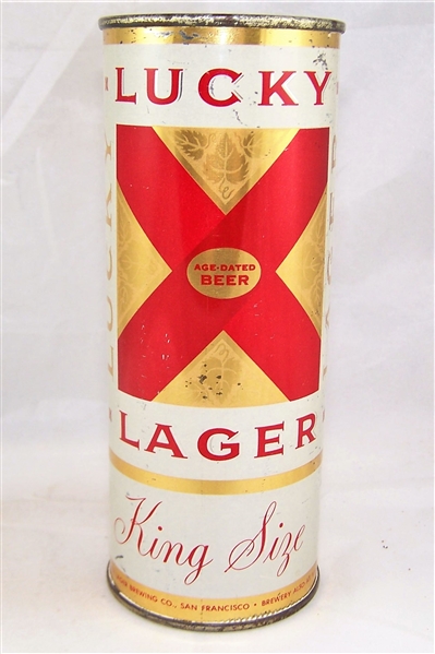  Lucky Lager 15 Ounce Flat Top Beer Can