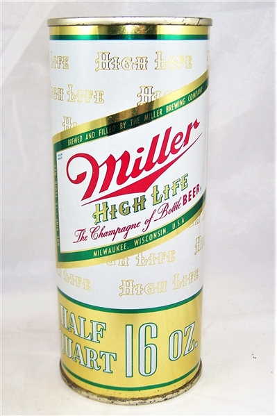  Miller High Life 16 Ounce Flat Top Beer Can