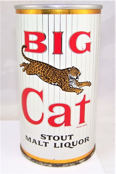  Big Cat Stout Malt Liquor Zip Top  Gorgeous Beer Can