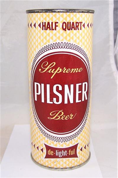  Pilsner Supreme Half Quart Flat Top Beer Can (Excellent condition)