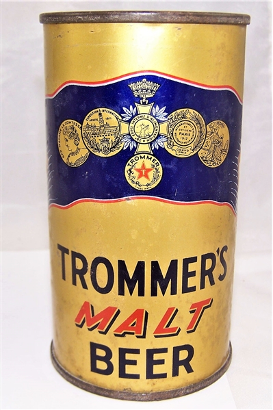  Trommers Malt Opening Instruction Flat Top Beer Can