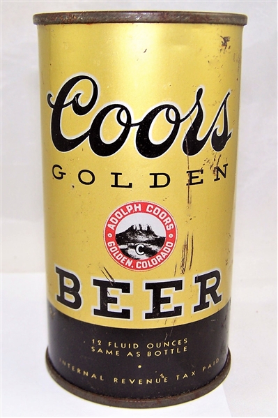  Coors Golden Waterfall Flat Top Beer Can.