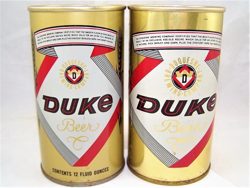  Duke Fan Tab Beer Cans Two for One Price.