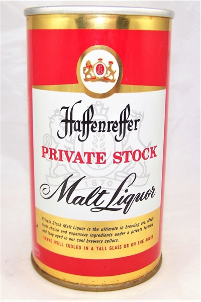  Haffenreffer Private Stock Malt Liquor Tab Top