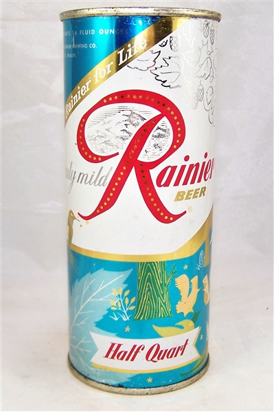  Rainier Jubilee Half Quart 16 Ounce Flat Top Beer Can