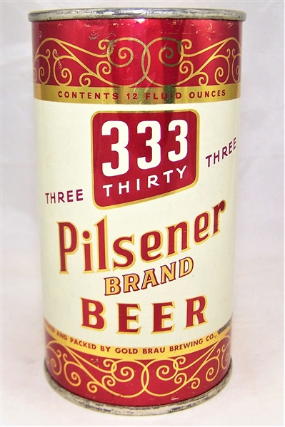  333 Pilsener Brand Flat Top Beer Can 