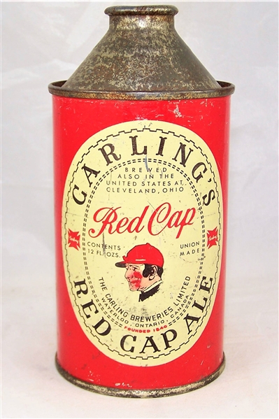  Carlings Red Cap Ale Cone Top Beer Can