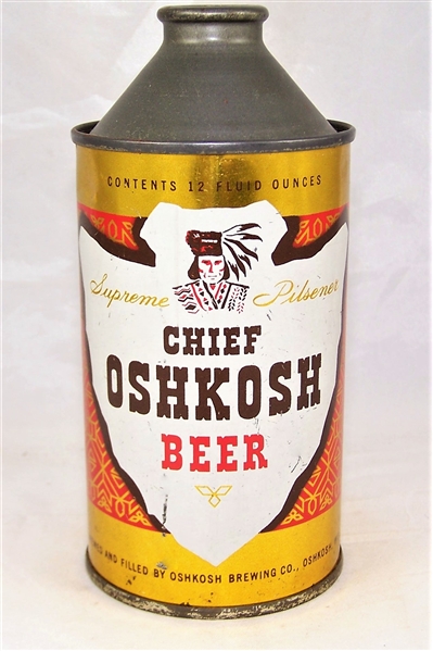  Chief Oshkosh Cone Top Beer Can