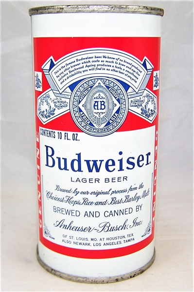  Budweiser 10 Ounce Flat Top Beer Can