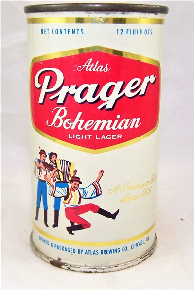  Atlas Prager (Gold Stripe) Flat Top Beer Can