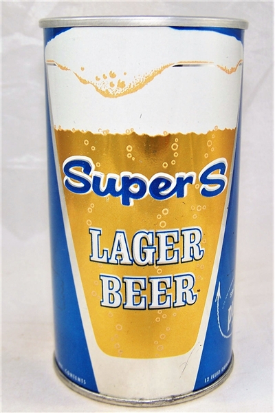  Super S Lager Tab Top Beer Can