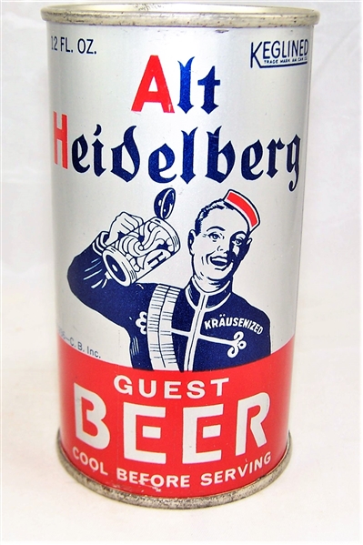  Alt Heidelberg Guest Opening Instruction Flat Top Beer Can