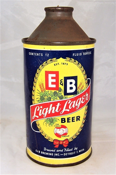  E & B Light Lager Cone Top Beer Can (Enamel) 160-17