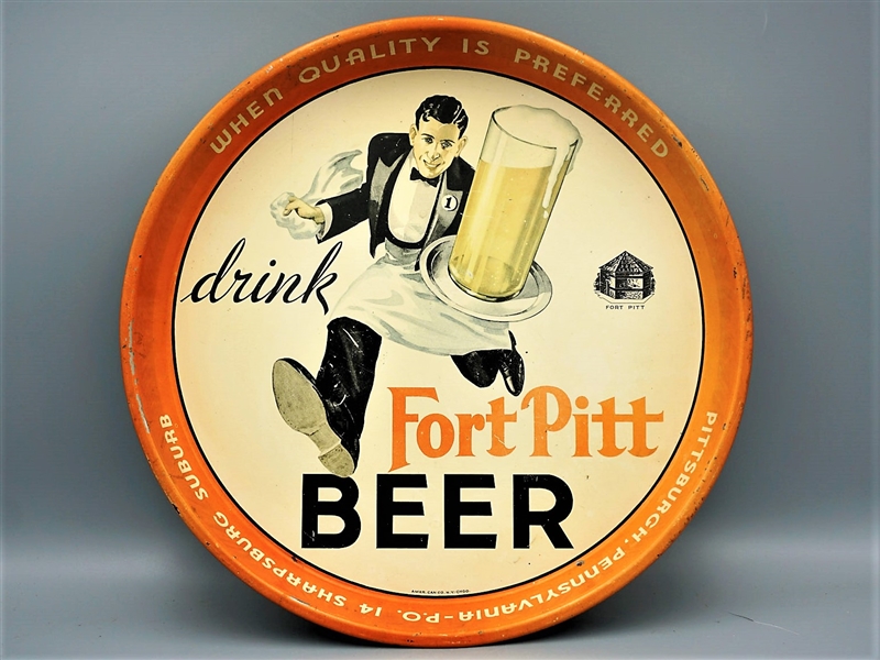  Fort Pitt Running Waiter Beer Tray