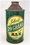  20 Grand Select Cream Ale IRTP Cone Top, Tough, 187-26