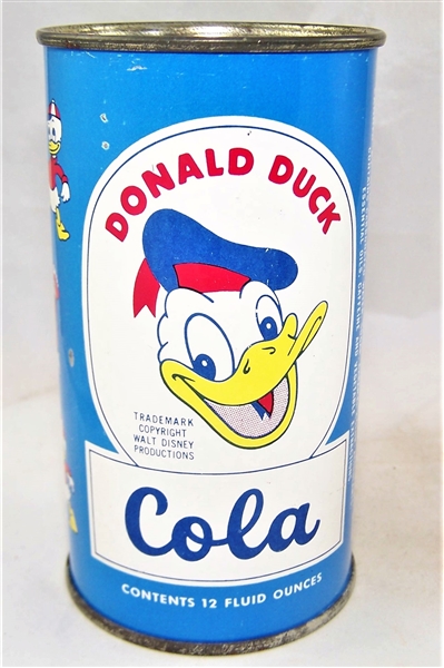  Donald Duck Cola Soda Can, Bank Top, Clean!