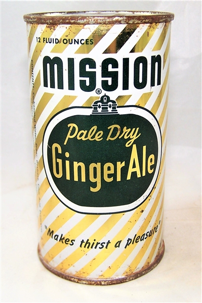  Mission Pale Dry Ginger Ale, Pre-Zip Code Flat Top