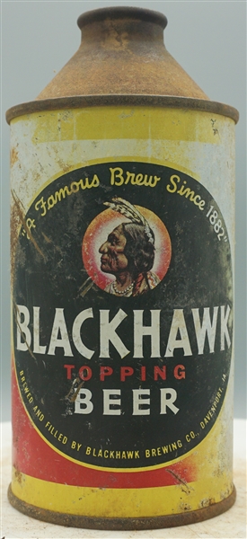 Blackhawk Beer cone top 