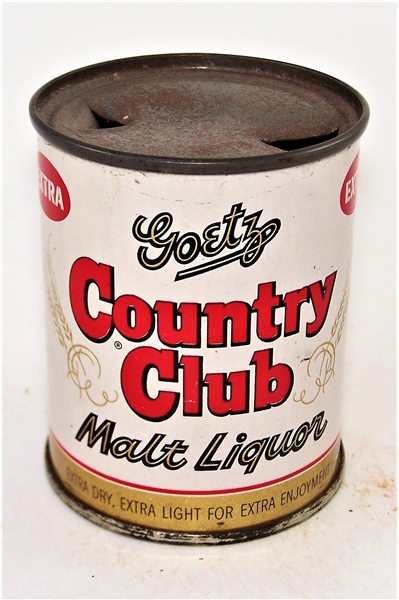  Goetz Country Club Malt Liquor 8 Ounce Flat Top, (Over 95 Years) 240-18