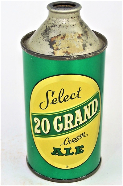  20 Grand Select Cream Ale Non-IRTP Cone Top, 187-28 STUNNING!