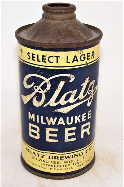  Blatz Select Lager Low Pro Cone Top, 153-10