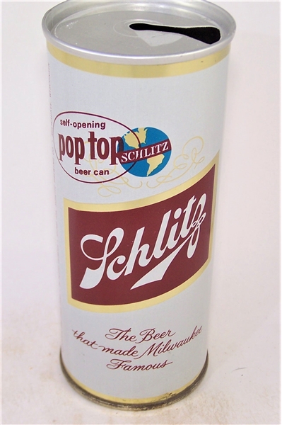  Schlitz 1960 "Self Opening Pop-Top" 16 Ounce Zip Top, Vol II 165-25 CLEAN!