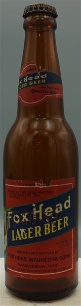Fox Head Lager Beer brown bottle