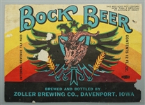 Zoller Brewing Co Bock Beer bottle label