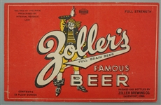 Zollers Famous Full Grain Beer 64 fl oz label - factory scene