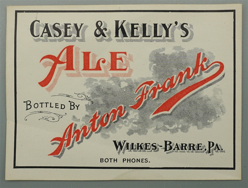 Casey & Kellys Ale bottle label - pre-pro