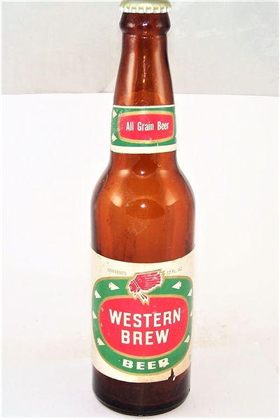  Western Brew Brown Bottle with Neck Label